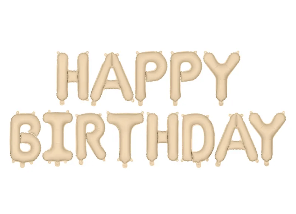 Ballonggirlang "Happy Birthday" | Beige