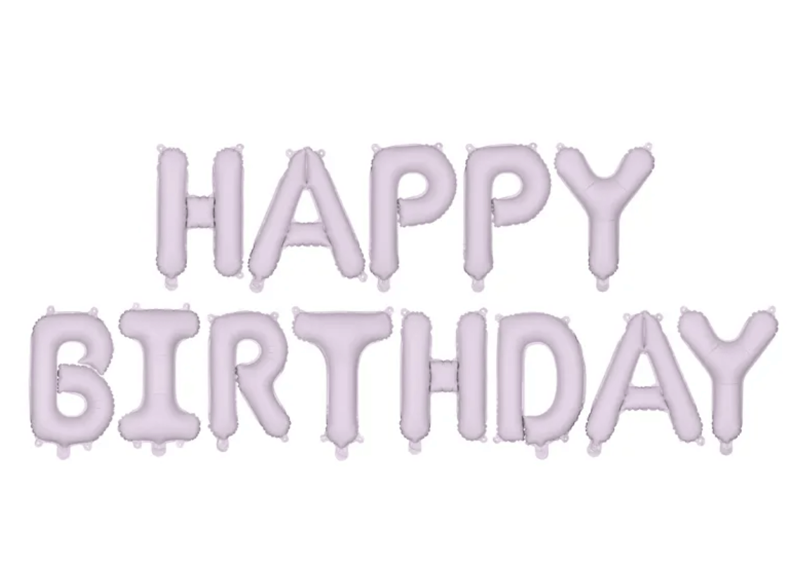 Ballonggirlang "Happy Birthday" | Ljuslila