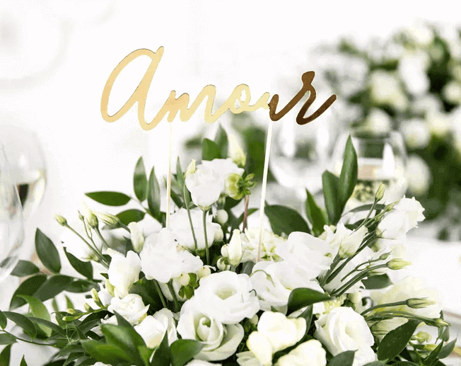Cake topper "Amour" - Guld