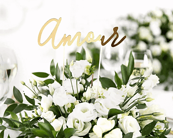 Cake topper "Amour" - Guld