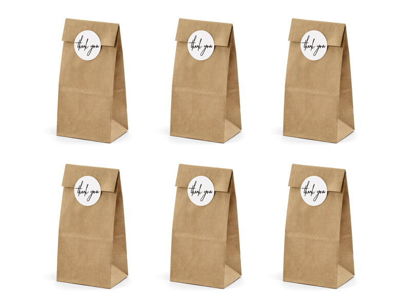 Godispåsar | 6-pack | Kraft "Thank you"