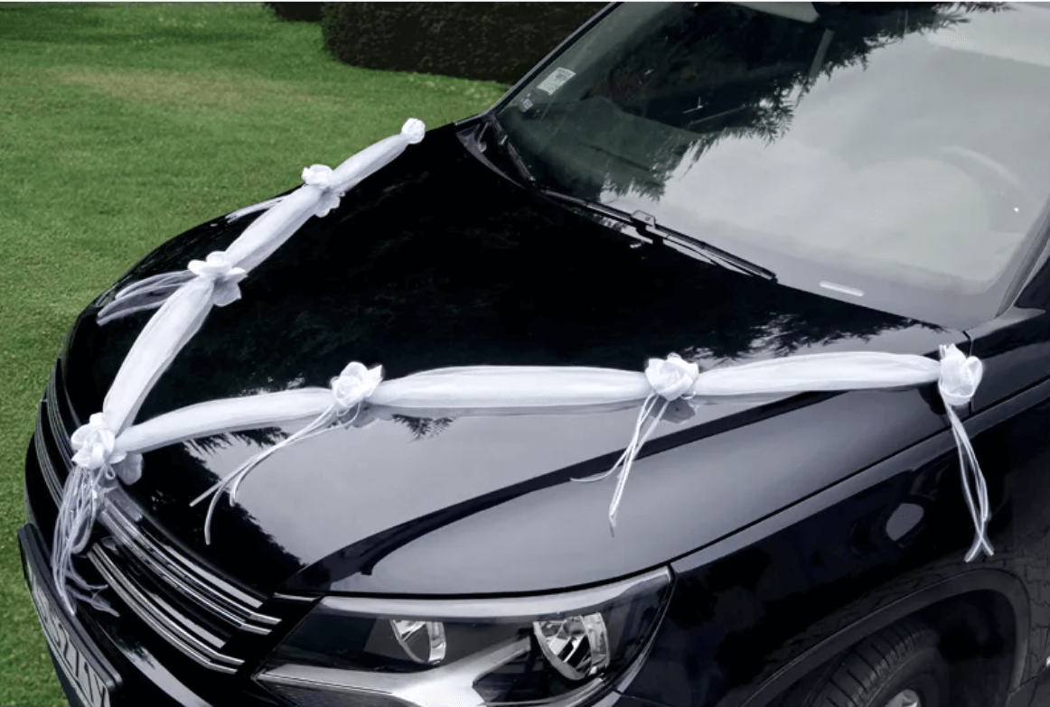 Organza-girlang till bilen - Vit  -1
