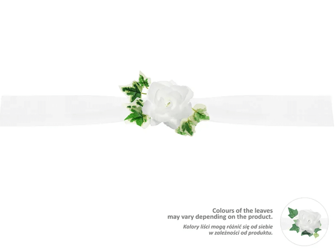 Tyll-girlanger - Vit med blommor