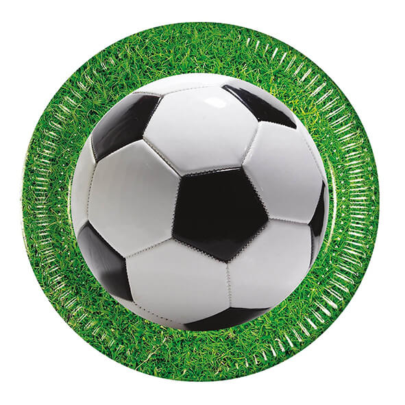 Papperstallrikar | 23 cm | 8-pack | Fotboll
