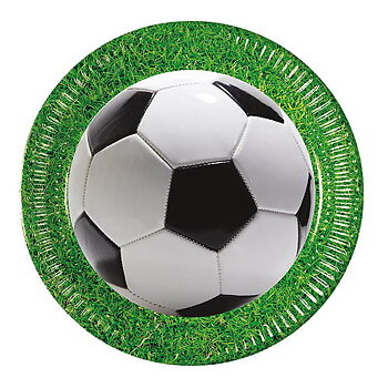Papperstallrikar | 23 cm | 8-pack | Fotboll