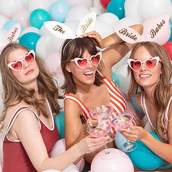 Diadem med kaninöron "Bride to be" 6-pack -1