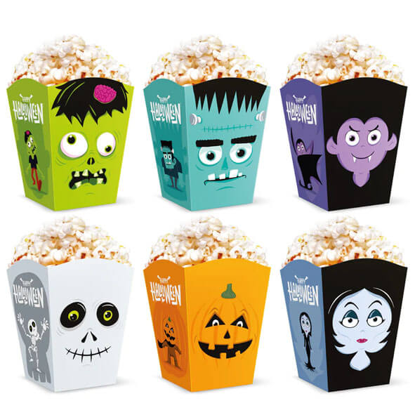 Popcornbägare 6-pack - Monster -  Halloween -2