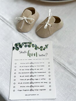 Baby shower lek | Aktivitet | 8-pack | "Skulle hon hellre?" -1