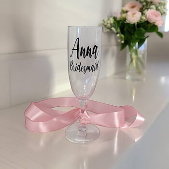 Champagneglas-halsband - Valfritt namn - "Bridesmaid" eller "Maid of Honor" -1