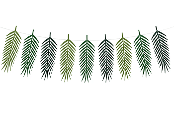 Girlang - Tropiska blad - Gröna