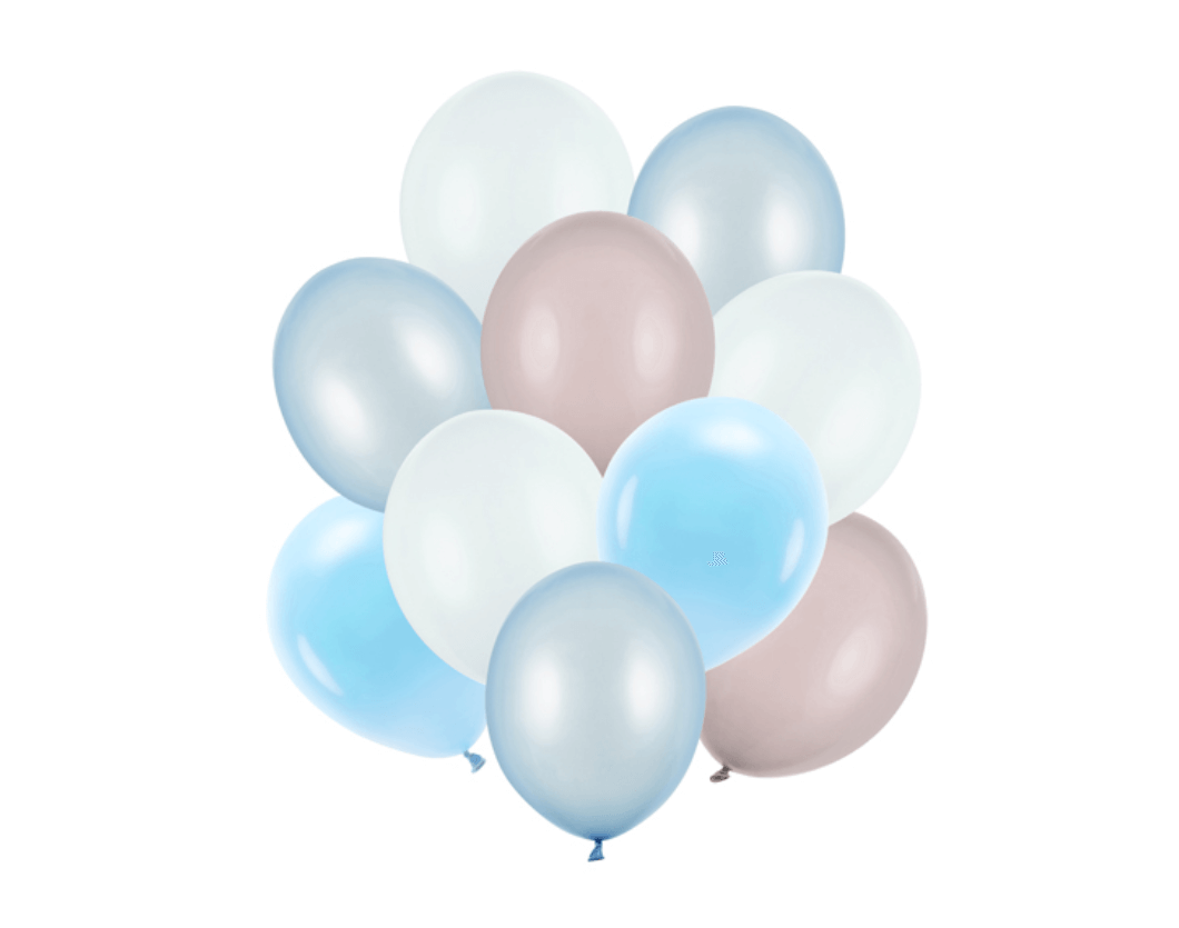 Ballongbukett - Blå & Grå (10-pack)