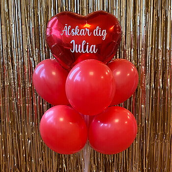 Ballongbukett med namn | 7-pack | Alla hjärtans dag