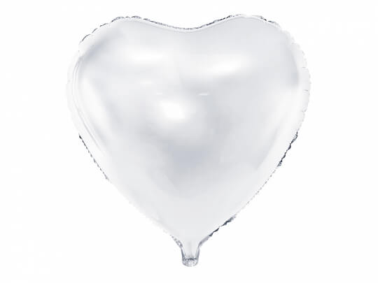 Folieballong XL - Vitt Hjärta (61 cm)