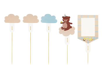 Cake topper "Första födelsedagen" 5-pack