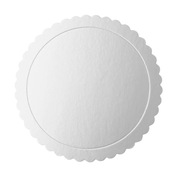 Serveringsbricka för muffins - Silver metallic 25 cm - Rund