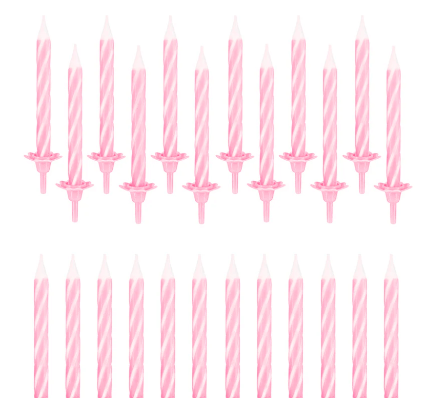 Tårtljus  - Ljusrosa 24-pack -1