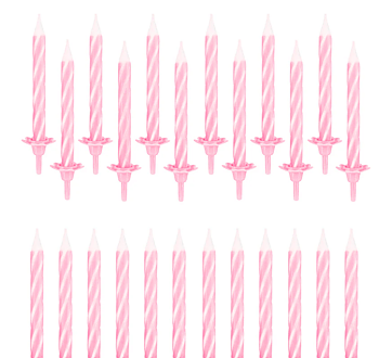 Tårtljus  - Ljusrosa 24-pack -1