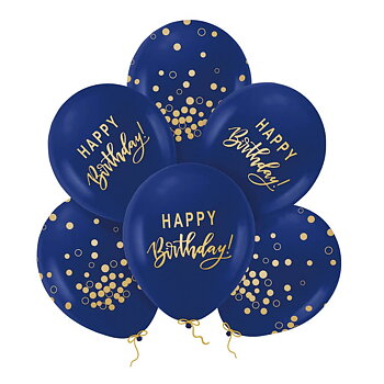 Ballongbukett "Happy Birthday" - Mörkblå