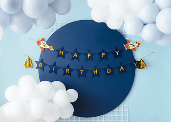 Girlang - Flygplan "Happy Birthday" -1