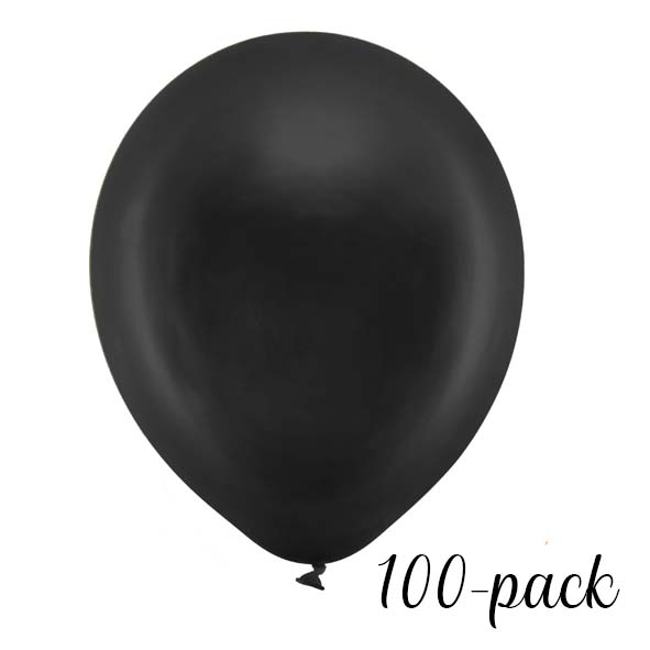 Ballonger pastell - Svart (100-pack)
