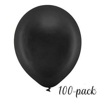 Ballonger pastell - Svart (100-pack)