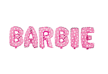 Ballonggirlang "BARBIE" - Rosa med hjärtan