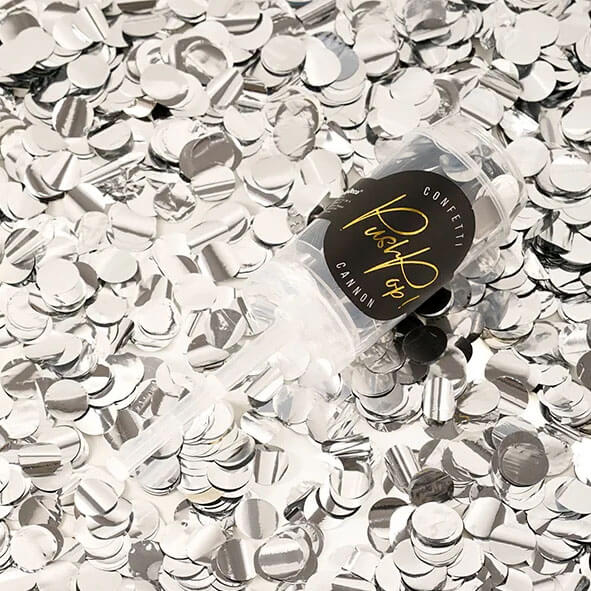Konfetti Pop | 18 cm | Metallic Silver