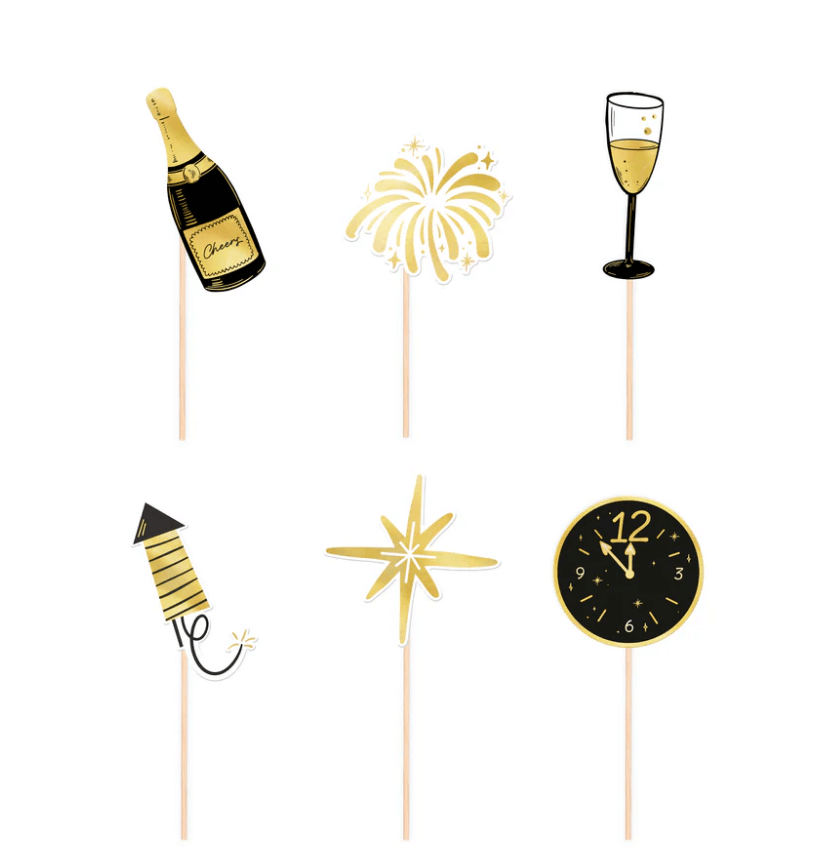 Cake picks  "Cheers" - Guld  -2