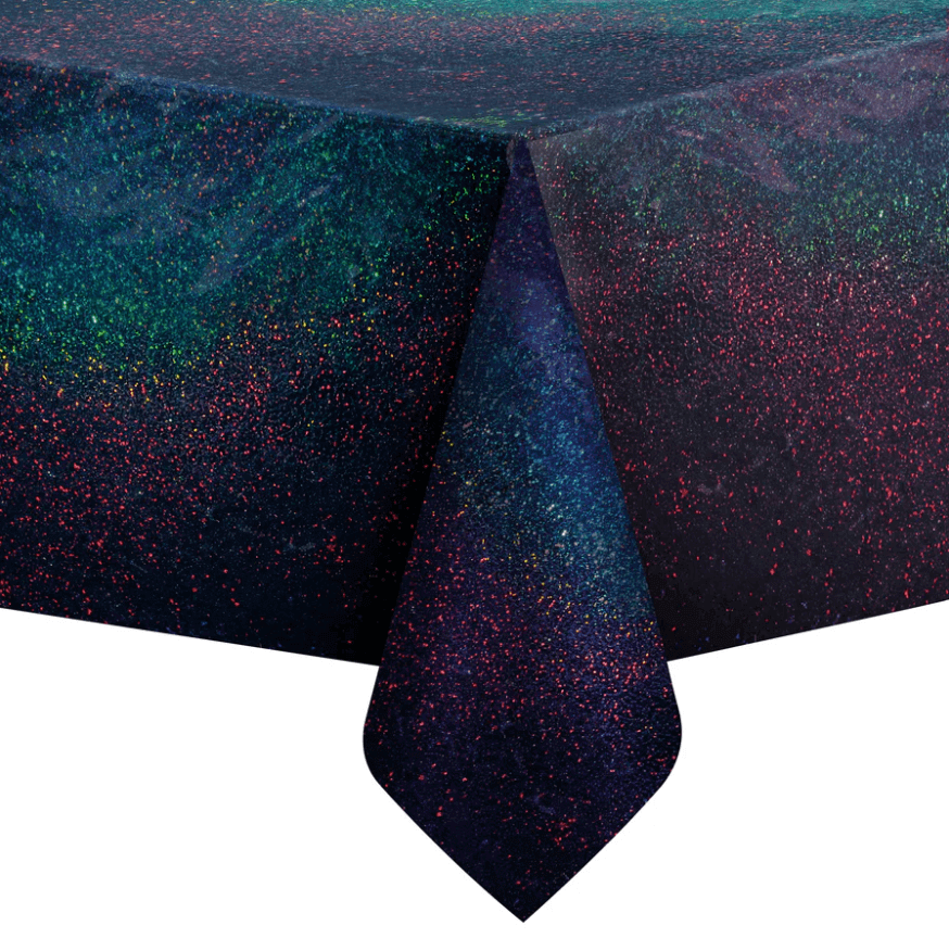 Bordsduk | 137 x 274 cm | Svart med holografisk skimmer
