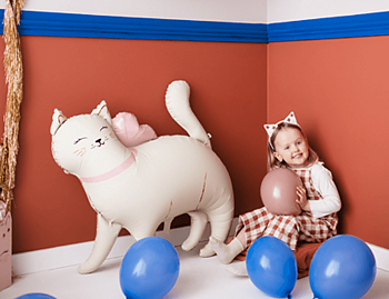 Folieballong helkropp - Katt med rosett -1
