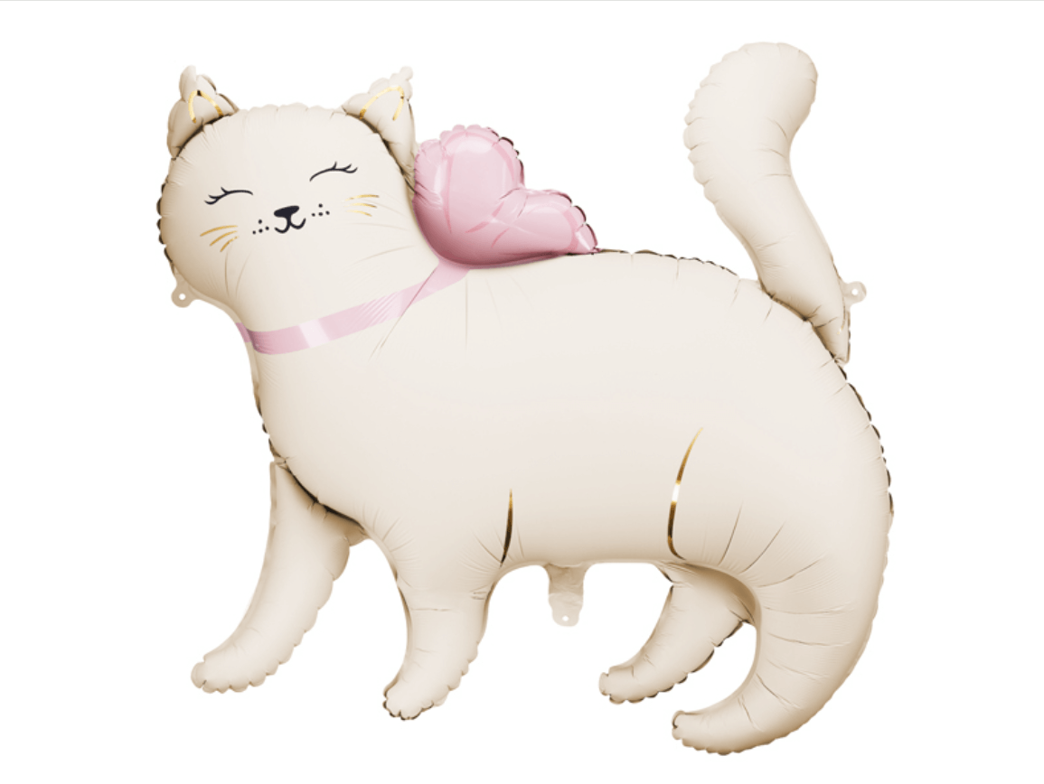 Folieballong helkropp - Katt med rosett