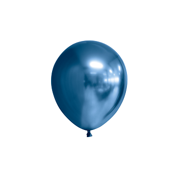 Miniballonger chrome | 12 cm | 50-pack | Blå