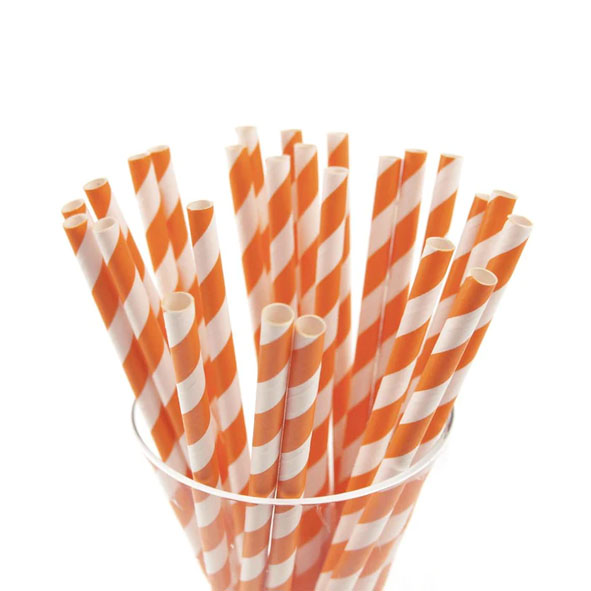 Sugrör | 20-pack | Orange och vit