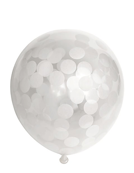 Konfettiballonger Vit 6-pack