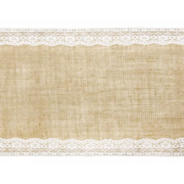 Jute löpare med brodyr - 28 x 275 cm -2
