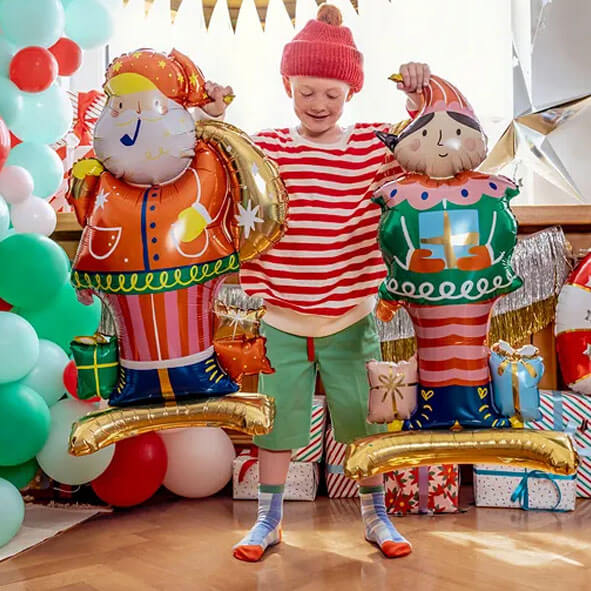 Folieballong 3D - Jultomte självstående -1
