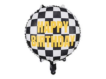 Folieballong - Startflagga "Happy Birthday" -1