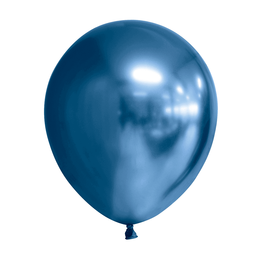 Ballonger Chrome - Blå 25 cm  (10-pack)