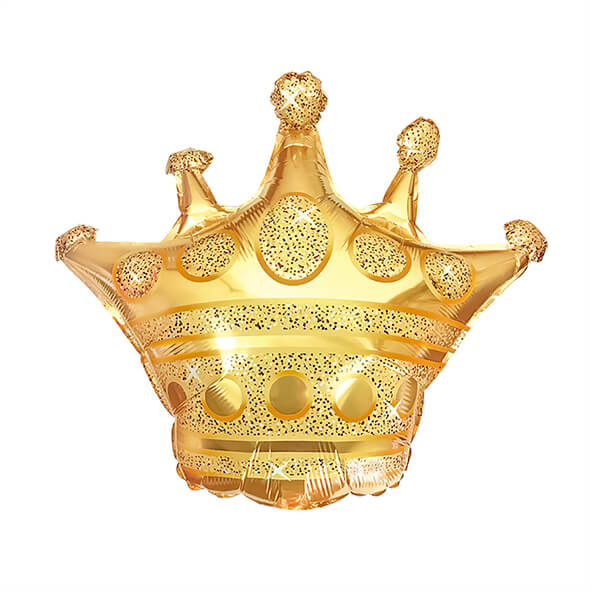 Folieballong - Stor krona - Guld