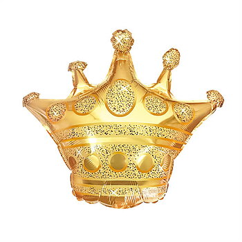 Folieballong - Stor krona - Guld