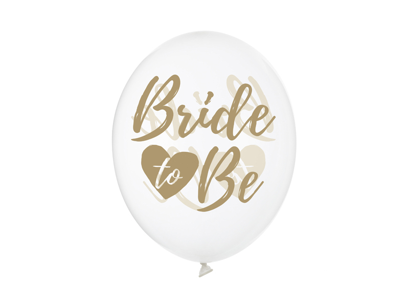 Ballonger | 6-pack | "Bride to be" | Guldfärgad text