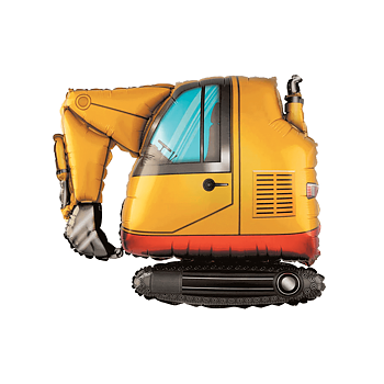 Folieballong - Grävmaskin - Gul