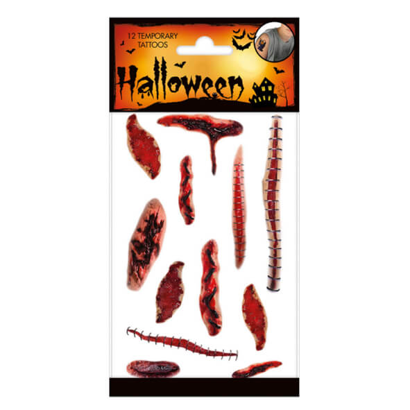 Tatueringar - 12 sårskador - Halloween