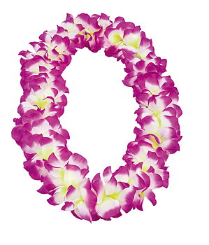 Hawaii-krans - Lila & Vit