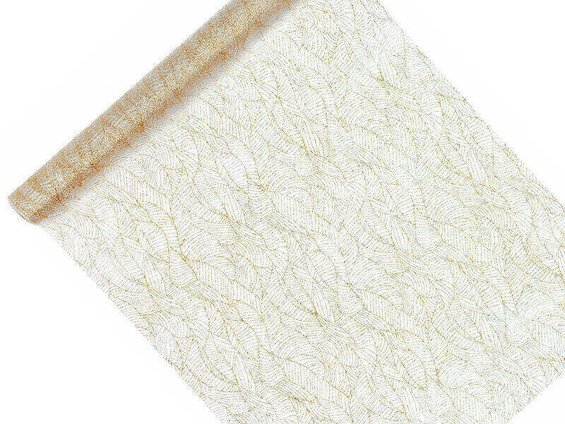 Organza | Mönstrad på rulle | 0,48 x 9 m | Guld - 3