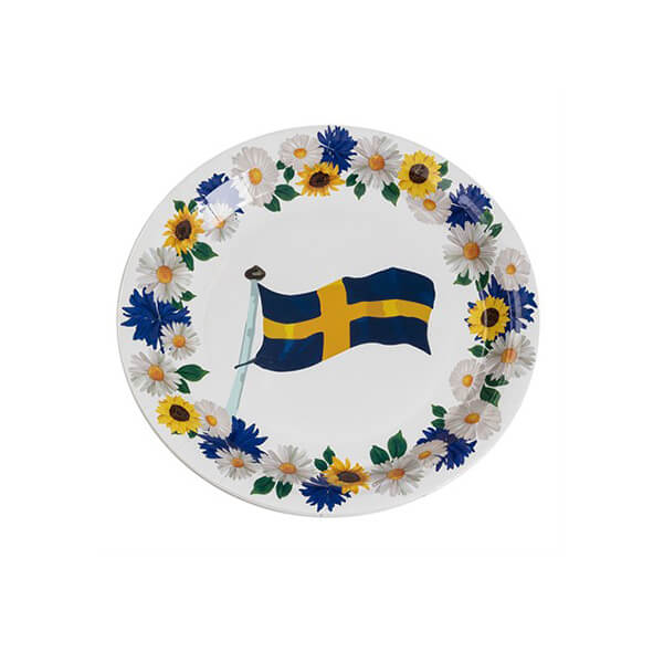 Papperstallrikar | 8-pack | 18 cm | Sverigeflagga