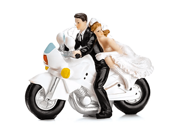 Cake topper | Bröllopspar på motorcykel