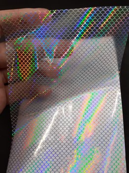 Holografische folie met vissenschub patroon