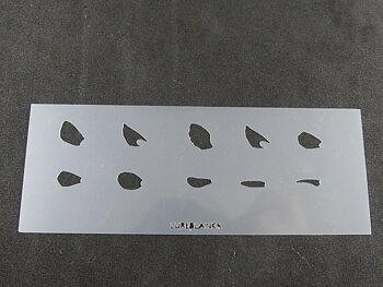 Sjabloon 13 cm x 5 cm: Natuurlijke vinnen klein
