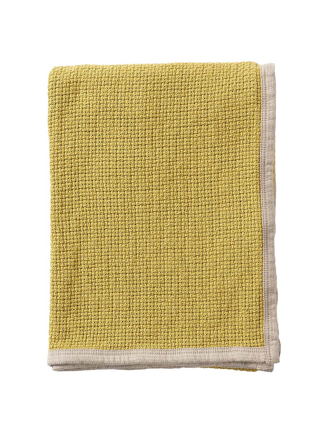 SLUTSÅLD - Dècor  bomullspläd mustard by Klippan Yllefabrik.